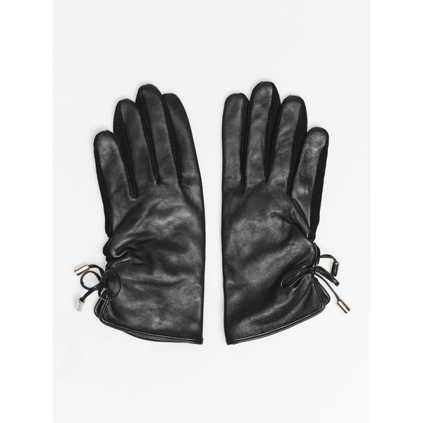 Mohito Skórzane rękawiczki z wiązaniem PO967-99X