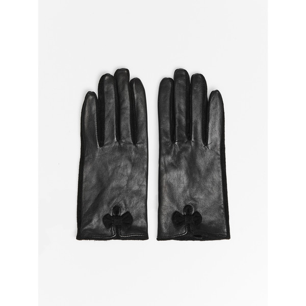 Mohito Skórzane rękawiczki z kokardami PO970-99X