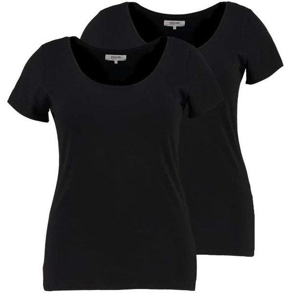 Zalando Essentials Curvy 2 PACK T-shirt basic black/black ZX121DA0H-Q14
