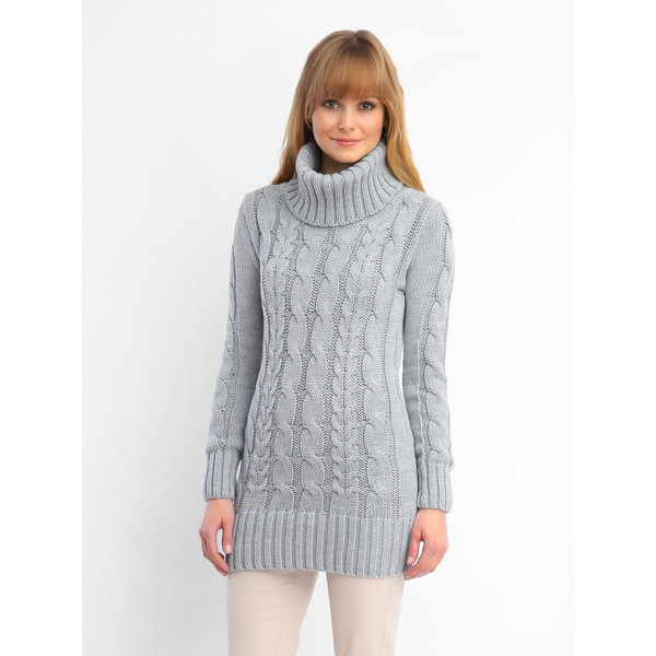 TROLL sweter długi rękaw damski klasyczny, z kieszeniami TSW0608
