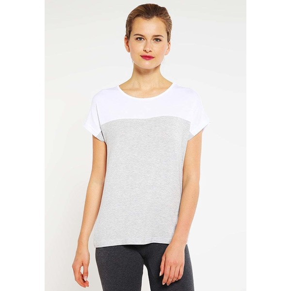 Zalando Essentials T-shirt z nadrukiem white/light grey melange ZA821DA0Y