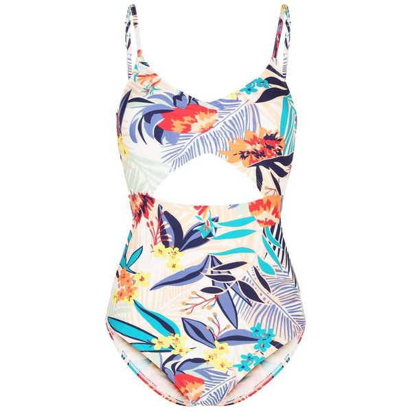Roxy CUT OUT Kostium kąpielowy canary islands/flora combo white RO541H031