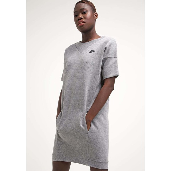 Nike Sportswear Sukienka z dżerseju carbon heather/dark grey/black NI121C00L