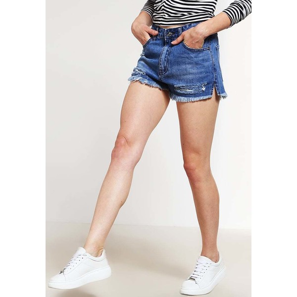 Missguided Petite FESTIVAL Szorty jeansowe marbled blue M0V21S00B
