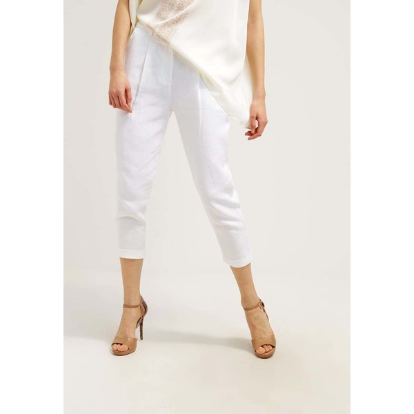 120% Lino Spodnie materiałowe white L1921A006