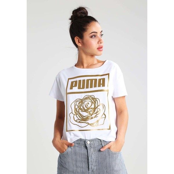 Puma PUMA X CAREAUX T-shirt z nadrukiem puma white PU121D01N
