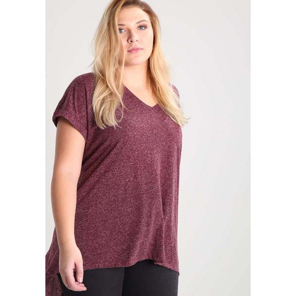 New Look Curves T-shirt z nadrukiem dark burgundy N3221D070