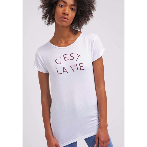 Le Temps Des Cerises T-shirt z nadrukiem white L1221D04S