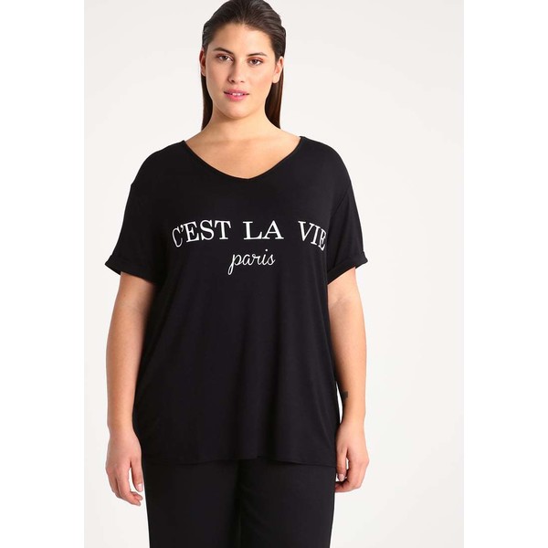 Dorothy Perkins Curve T-shirt z nadrukiem black DP621D01J