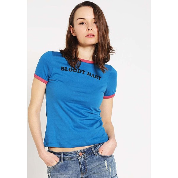 Noisy May Petite NMHARVEY T-shirt z nadrukiem blue/red NM521D00G