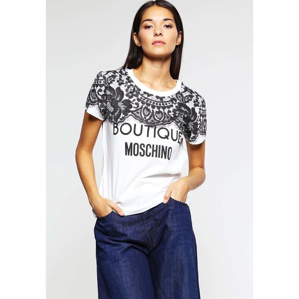 Boutique Moschino T-shirt z nadrukiem WHITE M4421D00J