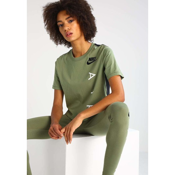 Nike Sportswear T-shirt z nadrukiem palm green/black/white NI121D07Q