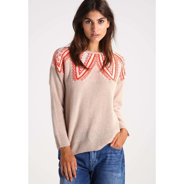 Benetton Sweter beige/red 4BE21I0AR