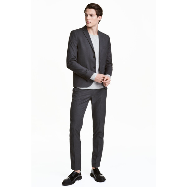 H&M Spodnie garniturowe Slim fit 0391750011 Ciemnoszary