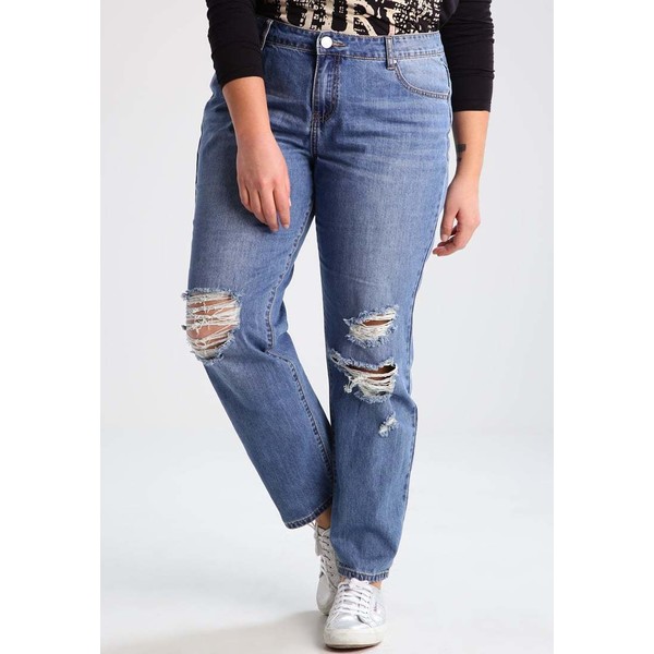 Lost Ink Plus Jeansy Relaxed fit bleached denim LOA21N00B