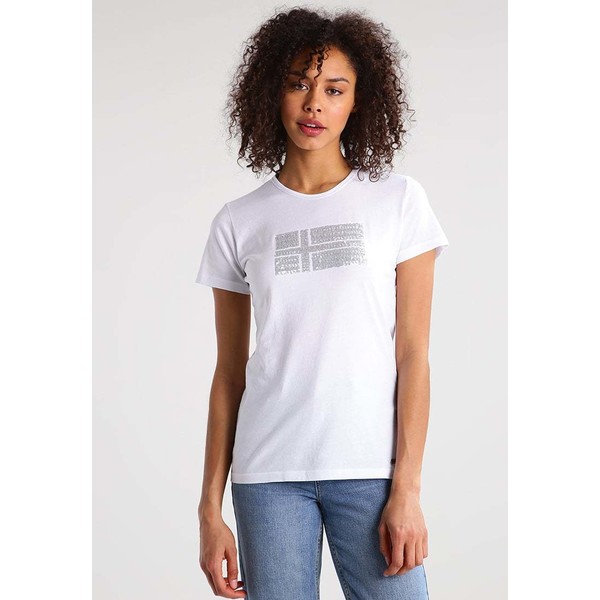 Napapijri SEVILLA T-shirt z nadrukiem bright white NA621D03O