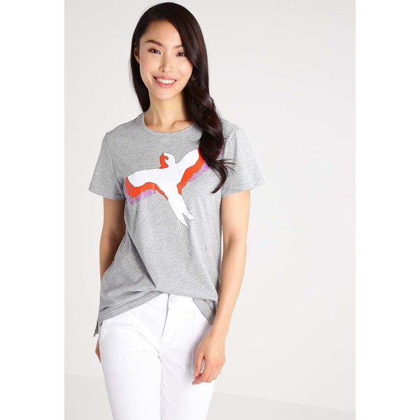 Gestuz MERCIE T-shirt z nadrukiem light grey melange GE221D013