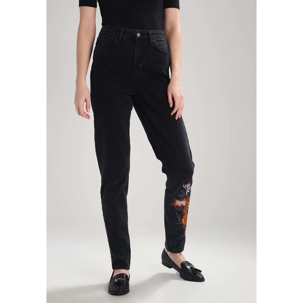 Topshop Tall Jeansy Relaxed fit black TP721N05C