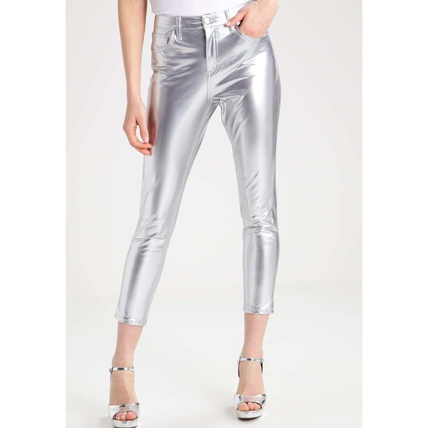 Topshop VINYL JAMIE Spodnie materiałowe silver TP721N054