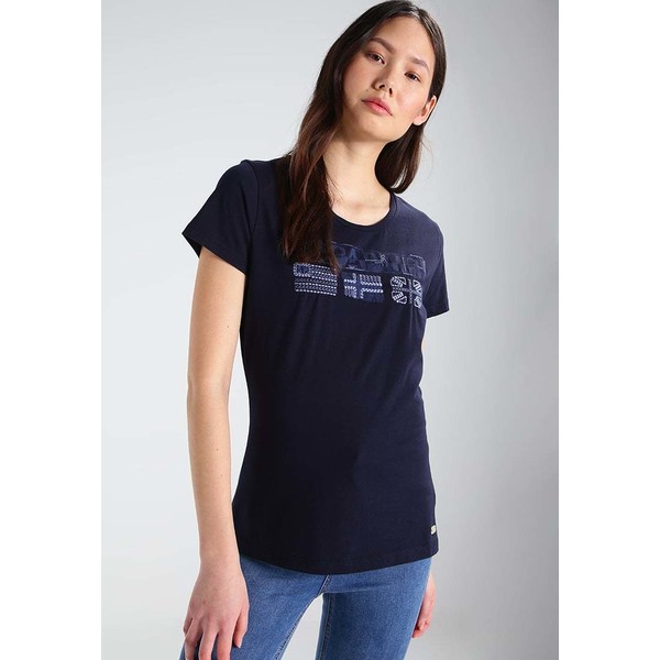 Napapijri SHALVEY T-shirt z nadrukiem blue marine NA621D03N