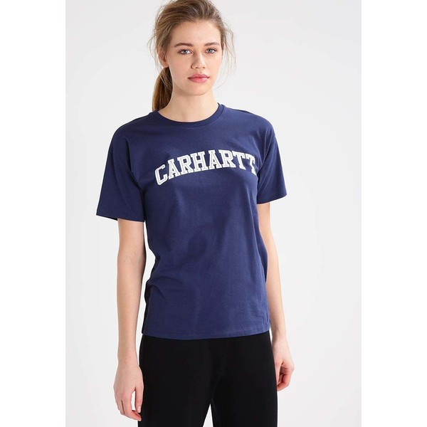 Carhartt WIP CARRIE YALE T-shirt z nadrukiem blue/white C1421D014