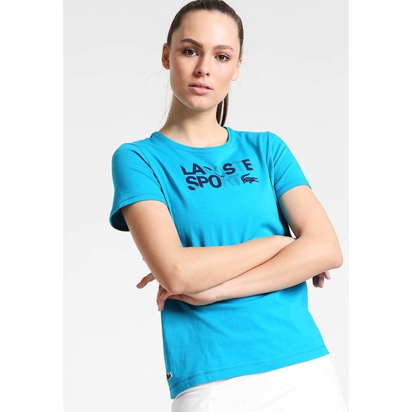 Lacoste Sport T-shirt z nadrukiem oceanie/navy blue LA241D00F