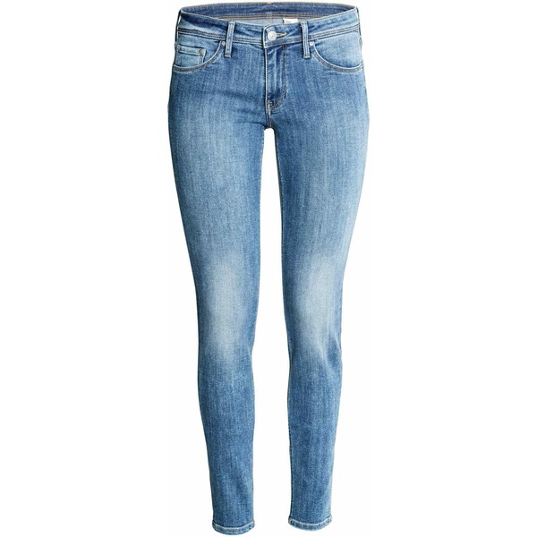 H&M Super Skinny Low Jeans 0399087019 Niebieski denim/Sprany