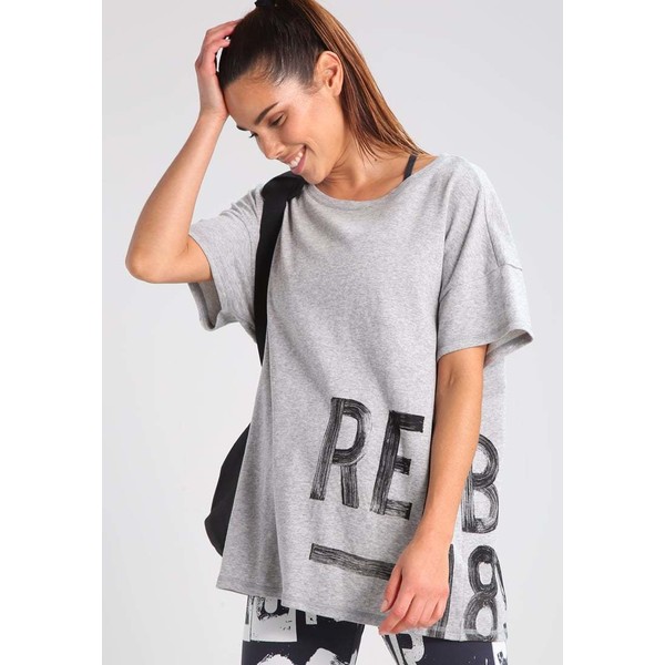 Reebok T-shirt z nadrukiem medium grey heather RE541D059