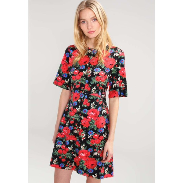 Warehouse ROSE Sukienka z dżerseju multicolor WA221C0A5