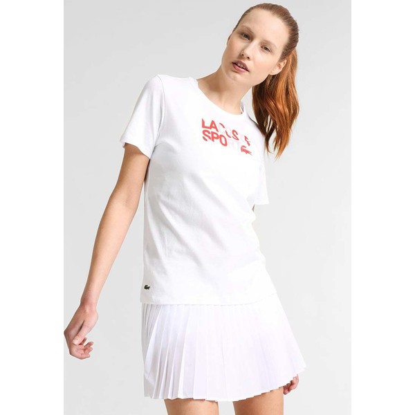 Lacoste Sport T-shirt z nadrukiem white/etna red LA241D00F