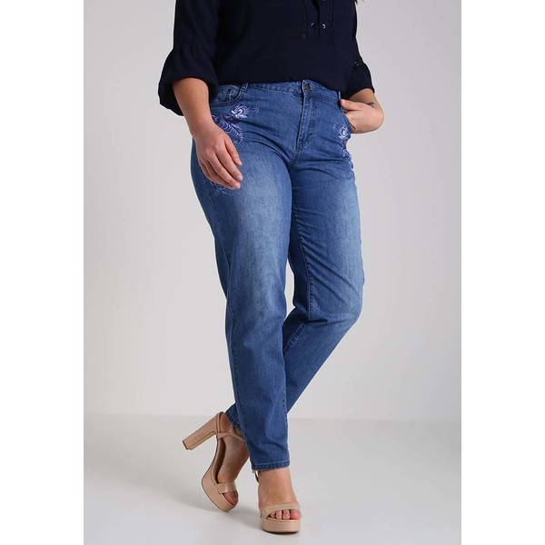 Lost Ink Plus Jeansy Relaxed fit mid denim LOA21N00J