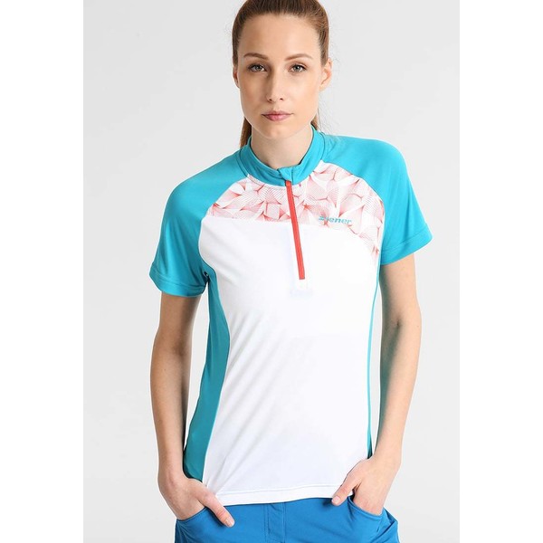 Ziener CARITA T-shirt z nadrukiem white/blue ocean Z1041D009