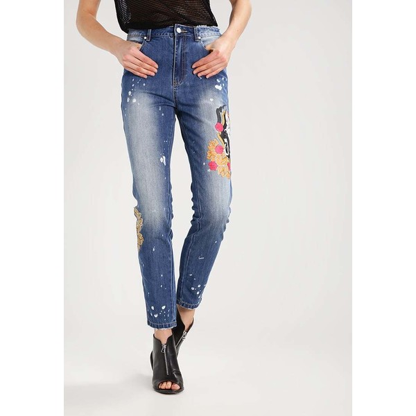 Missguided RIOT RELIGION Jeansy Slim fit mid blue M0Q21N01V