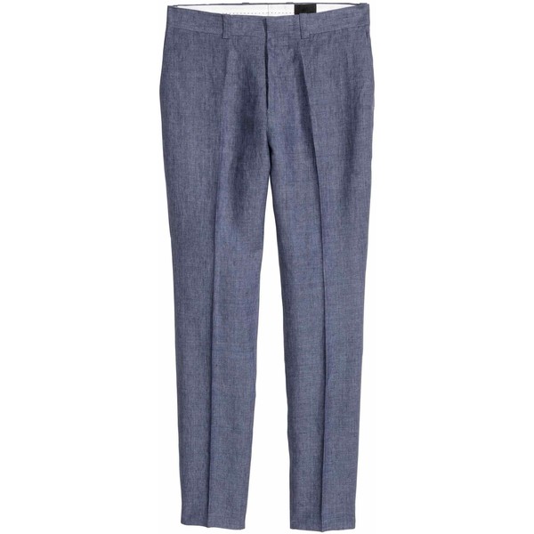 H&M Spodnie garniturowe Slim fit 0343091001 Niebieski melanż