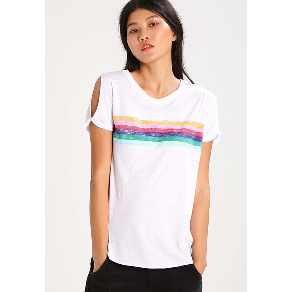 True Religion RAINBOW T-shirt z nadrukiem white TR121D04R