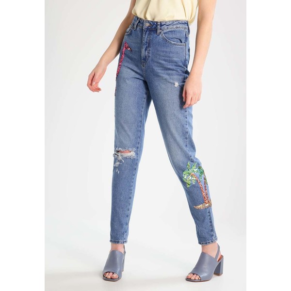 Topshop Tall FLAMINGO MOM Jeansy Relaxed fit blue TP721N05Z