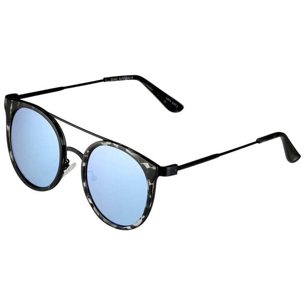 Quay KANDY GRAM Okulary przeciwsłoneczne black tortoise/blue mirror Q0151K006