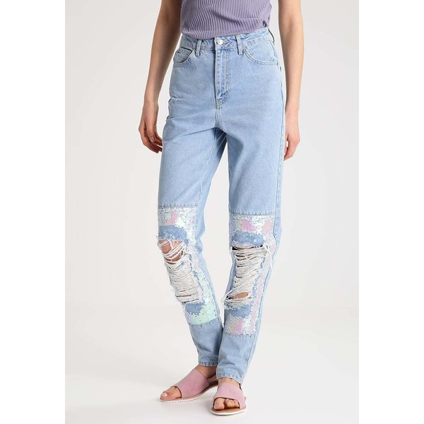Topshop Tall MOM Jeansy Relaxed fit mid denim TP721N06M
