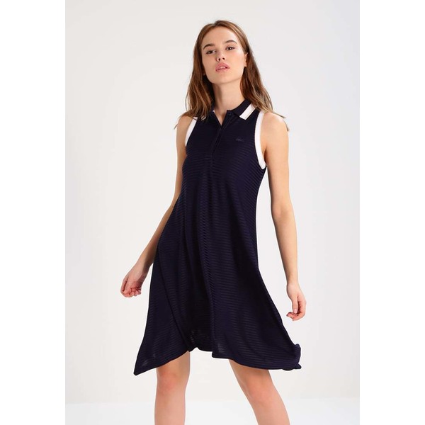 Lacoste Sukienka z dżerseju navy blue/white-oats LA221C01P
