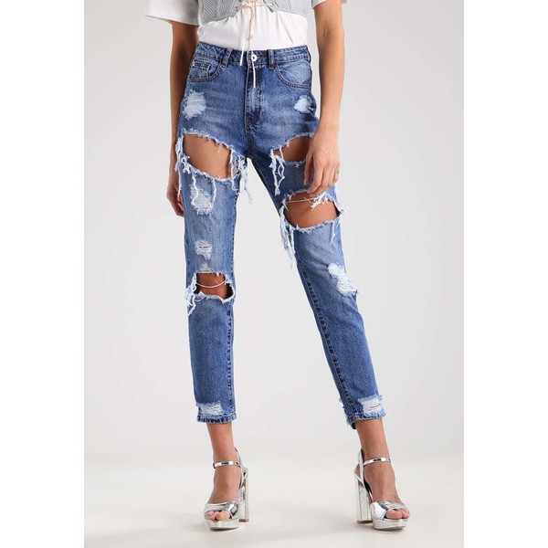 Missguided RIOT Jeansy Slim fit mid blue M0Q21N01C