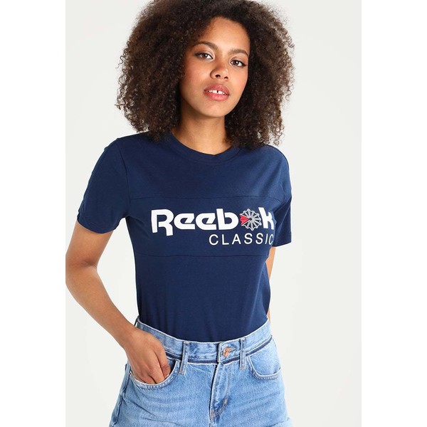 Reebok Classic T-shirt z nadrukiem dark blue RE021D008