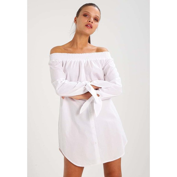 New Look Petite BUTTON THRU BARDOT Sukienka koszulowa white NL721C02E