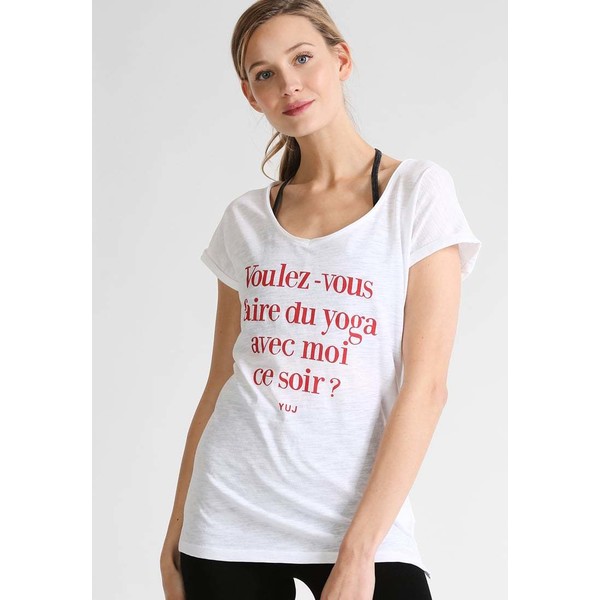 YUJ VOULEZ-VOUS T-shirt z nadrukiem white/red YU741D001