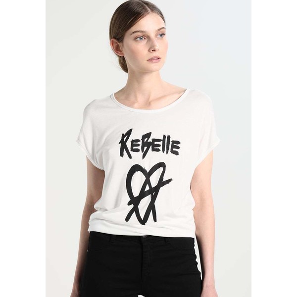 Tigha REBELLE T-shirt z nadrukiem off white TG021D00K