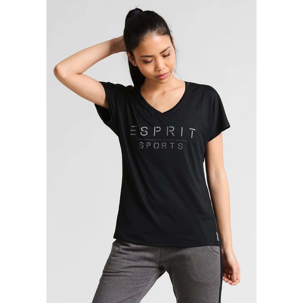 Esprit Sports T-shirt z nadrukiem black ES741D041
