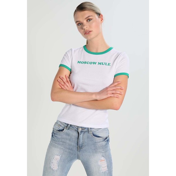 Noisy May NMHARVEY T-shirt z nadrukiem bright white/green NM321D07R