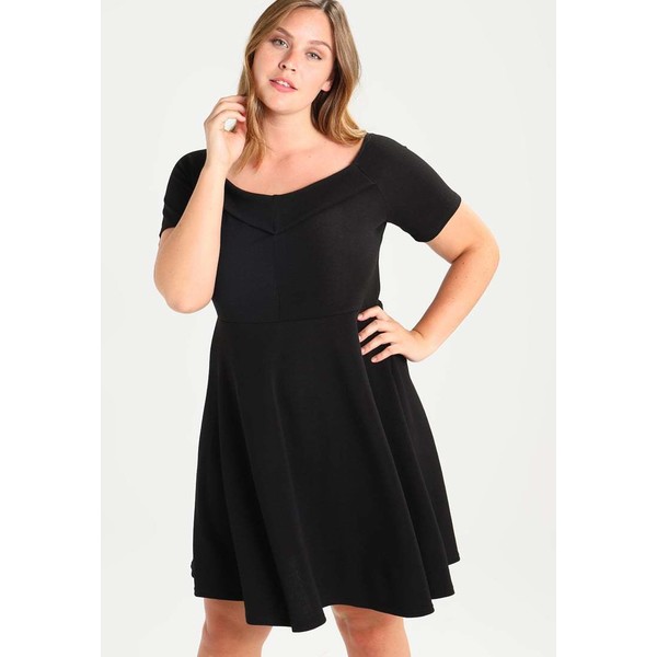 New Look Curves BARDOT Sukienka z dżerseju black N3221C05U