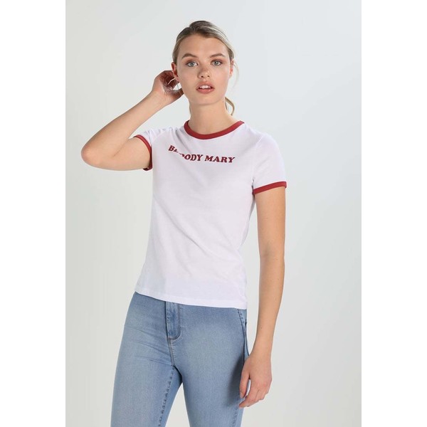 Noisy May NMHARVEY T-shirt z nadrukiem bright white/red NM321D07R