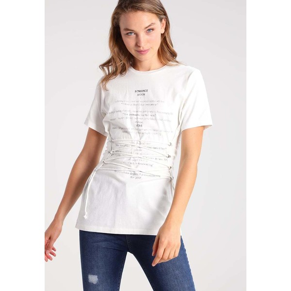 Topshop ROMANCE CORSET T-shirt z nadrukiem cream TP721D0GA