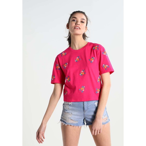 New Look FLORAL BOXY T-shirt z nadrukiem bright pink NL021D09I